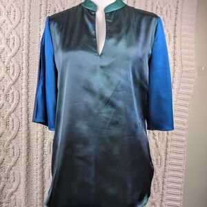 Tahari Color Block Blouse S